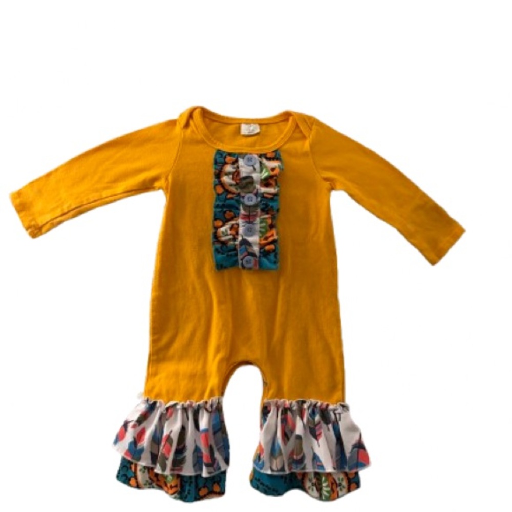 Yellow Ruffled Kids Bodysuit